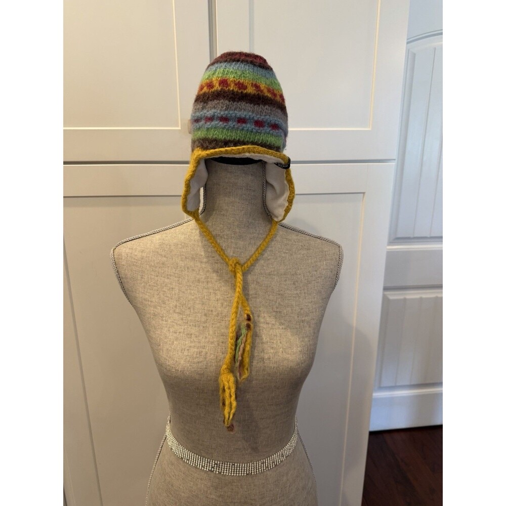 ICEWEAR Iceland Kids Wool Earflap Hat One Size Fair Isle Fleece Lined Nordic